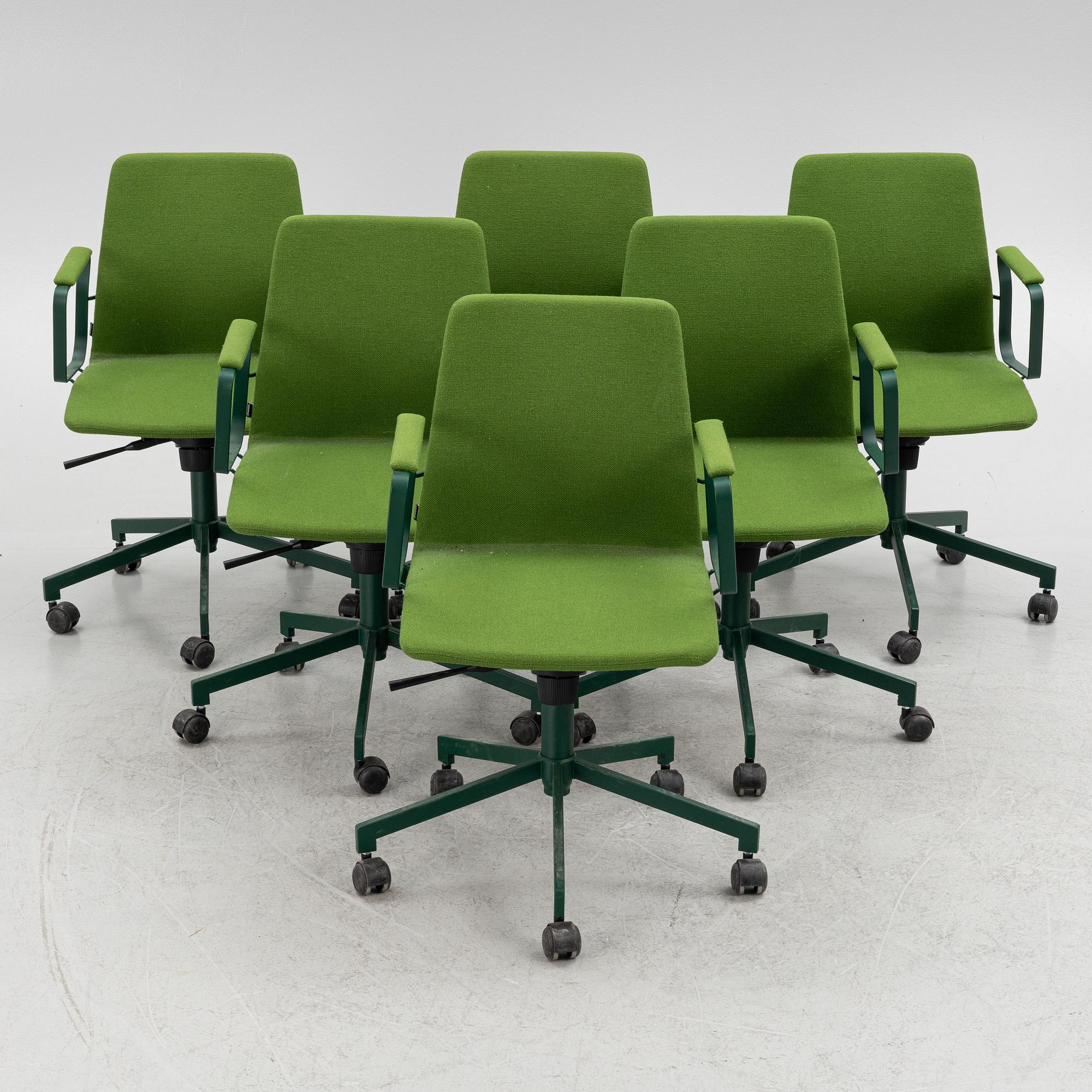 Alexander Lervik, karmstolar, 6 st, "Pilot", Johanson Design.