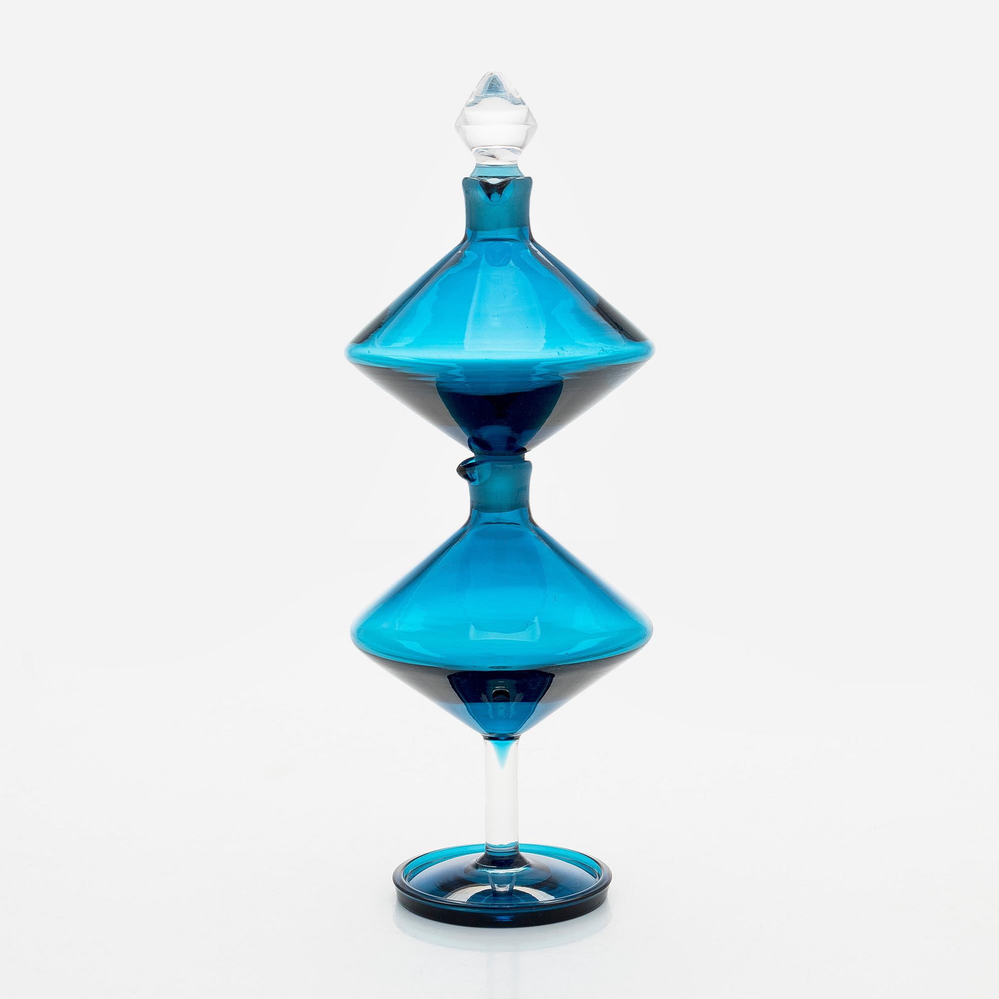 Nanny Still, vinegar and oil carafe, "Harlekin", model 1740, Riihimäen Lasi oy.