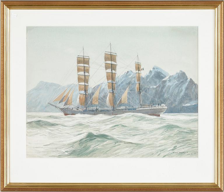 ÉTIENNE BLANDIN, akvarell på papper. sign.