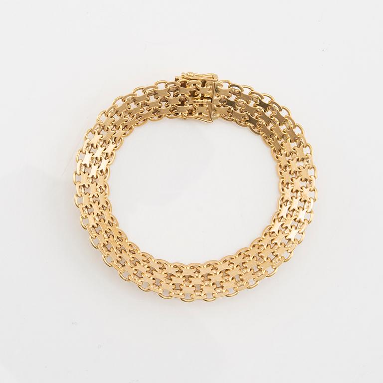 Armband 18K guld x-länk, Björn Svensson Johanneshov 1957.