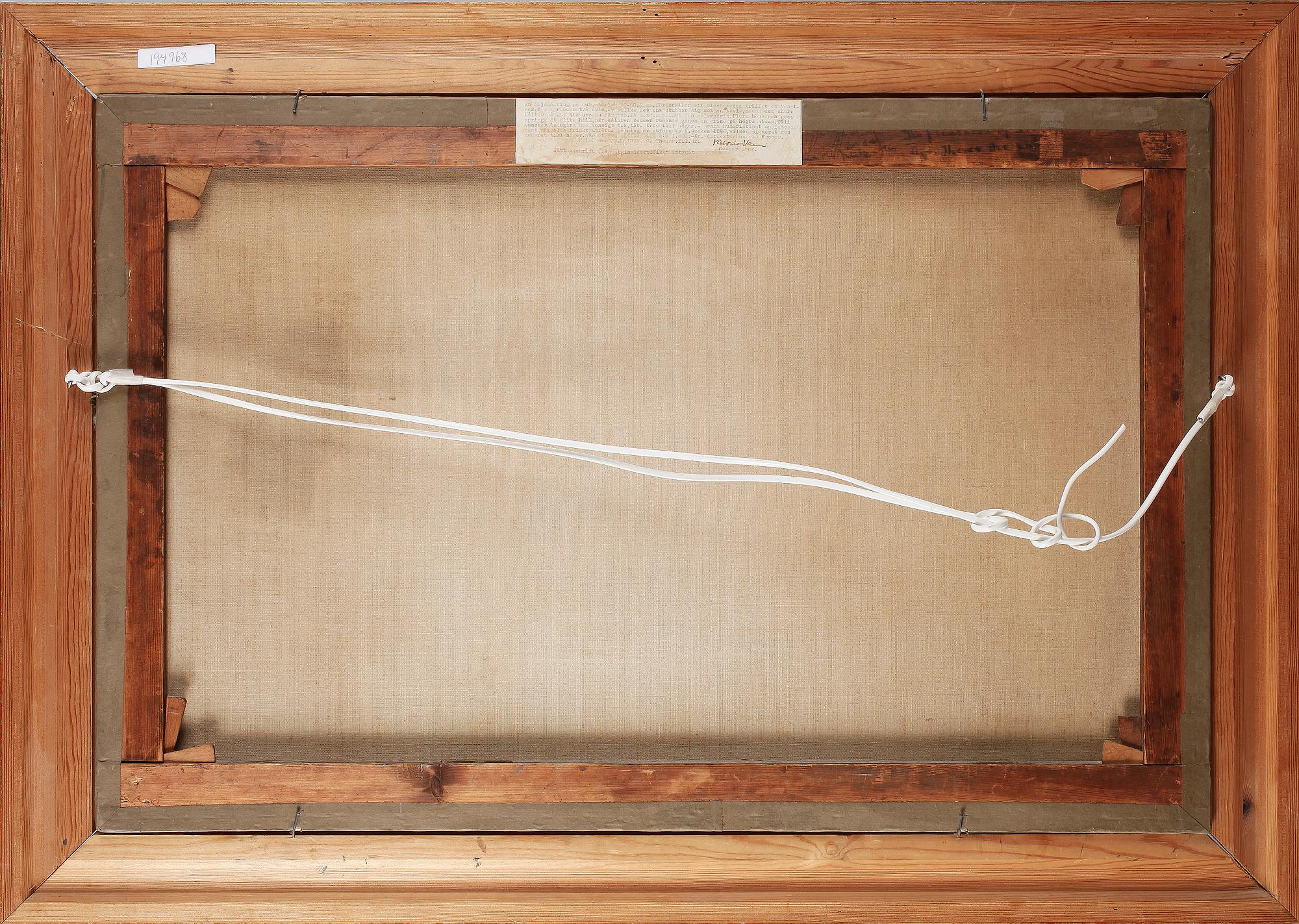 OKÄND KONSTNÄR, olja på duk. Bär sign och dat 1896.