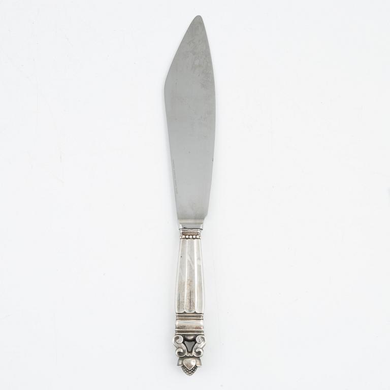 Johan Rohde, tårtkniv, sterlingsilver, "Konge/Acorn", Georg Jensen,