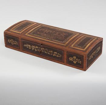 a folk art violin box from Arbrå Hälsingland marked OES 1834.