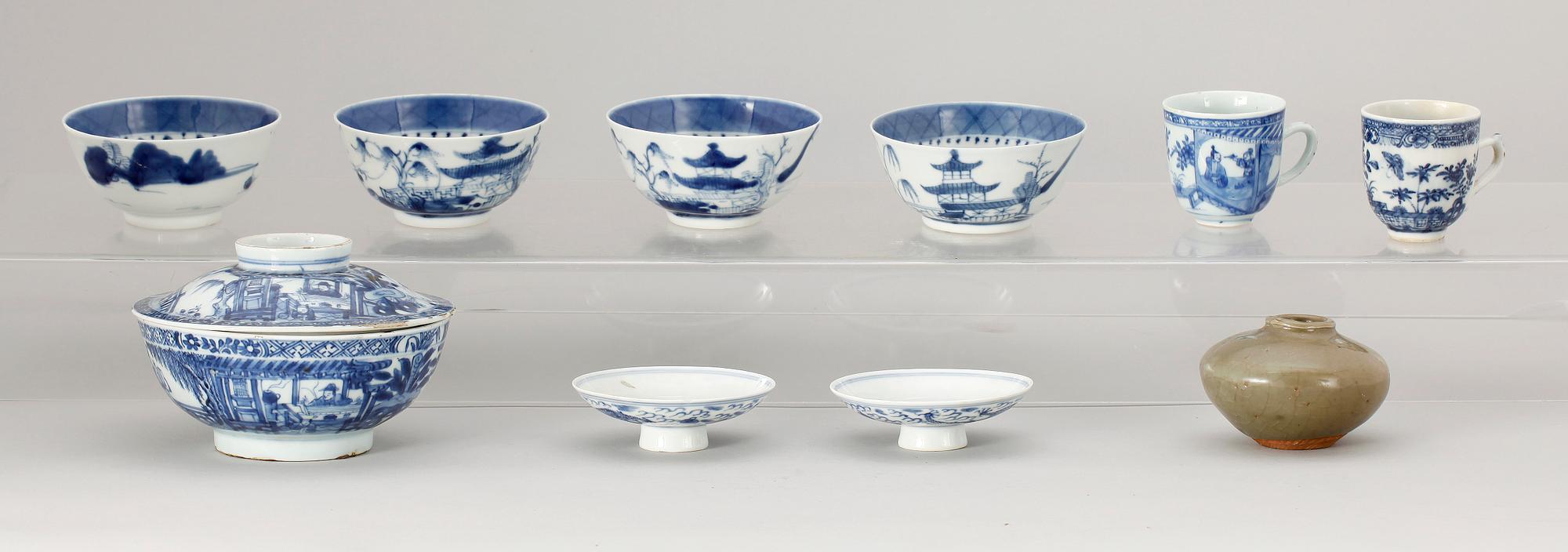 PARTI KINAPORSLIN, 10 delar, Qianlong-Jiaqing, 1700-1800-tal.