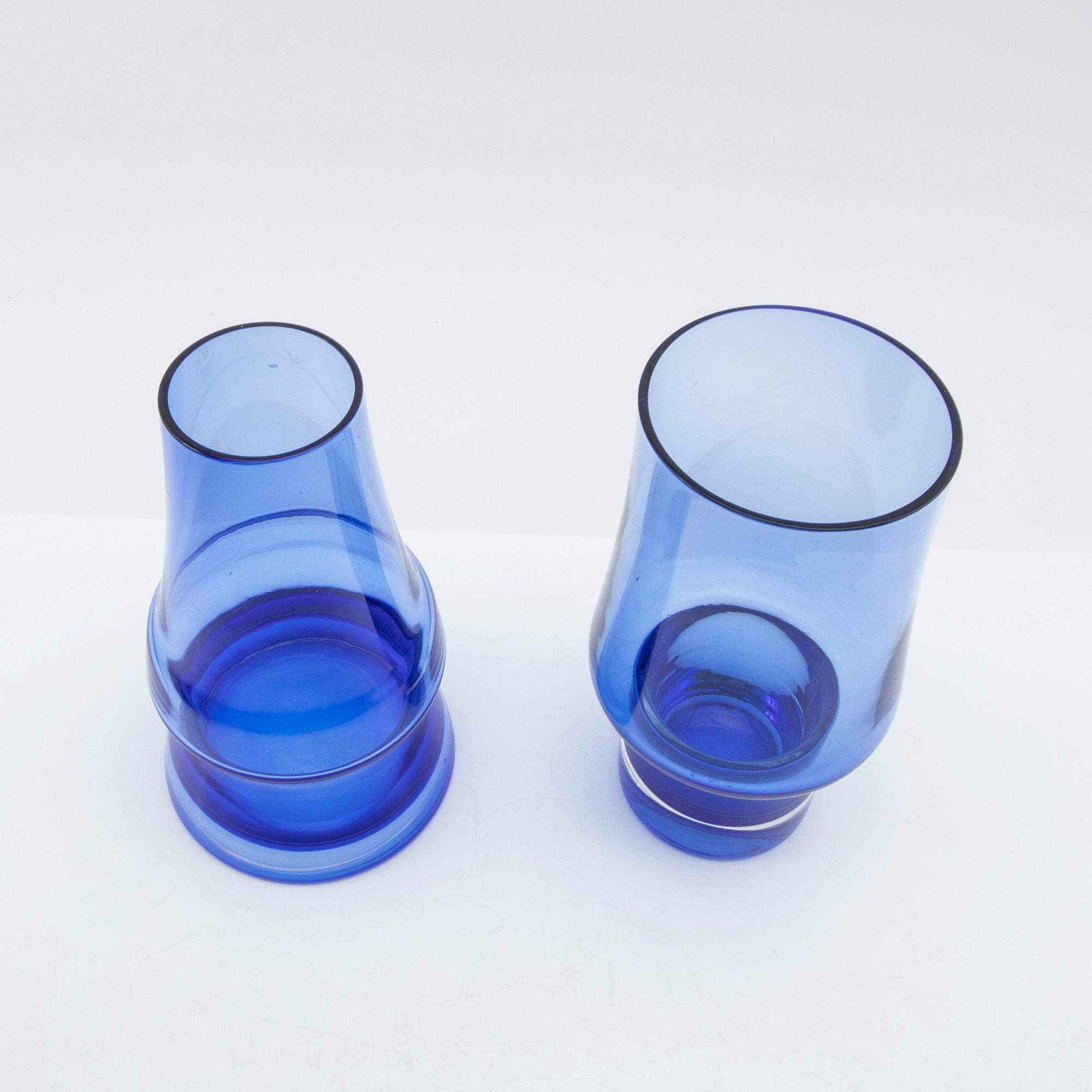 Tamara Aladin, vases, 4 pcs, glass, Riihimäen Lasi, Finland, 1960s/70s.