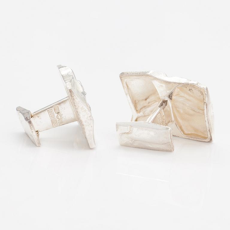 Björn Weckström, A pair of sterling silver cufflinks "Andromeda". Lapponia 1978.