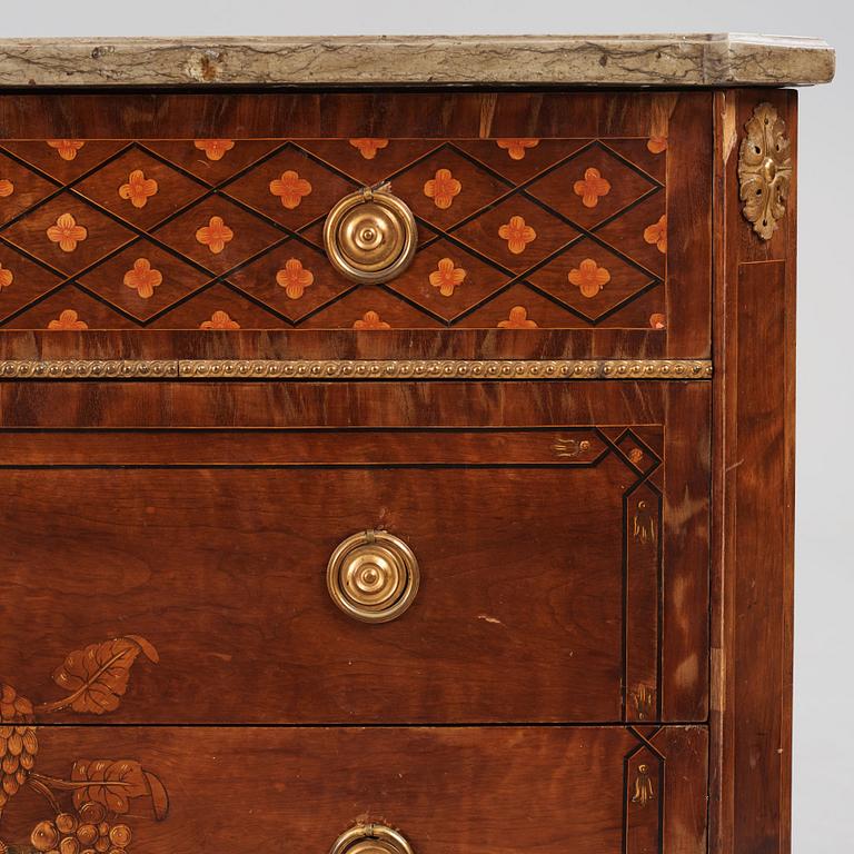 A Gustavian marquetry commode by  C. Lindborg (master in Stockholm 1781-1808).