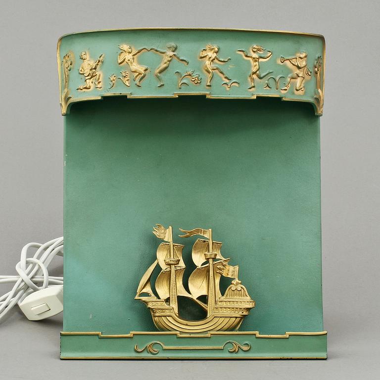 VÄGGLAMPA, art deco, 1900-talets första kvartal.