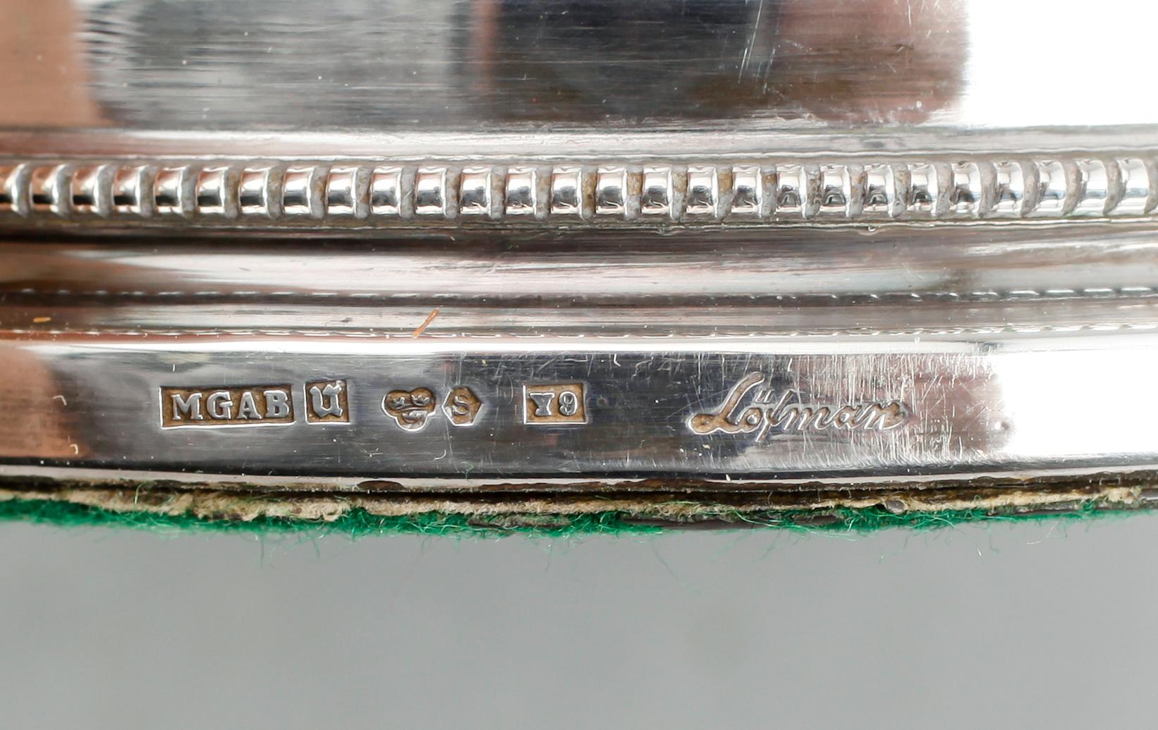LJUSSTAKAR, 1 par, silver, Löfman, MGAB, Uppsala 1949.