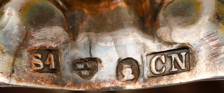 GRÄDDKANNA, silver, Carl Nyström, Stockholm 1848. Vikt ca 138 g.