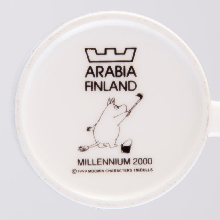 MOOMIN-MUG, porcelain, 'Millennium', Moomin Characters, Arabia 1999-2000.