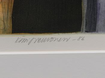 KIRSI NEUVONEN, värietsaus, signeerattu, numeroitu Tpl'a 67/90, päivätty -86.