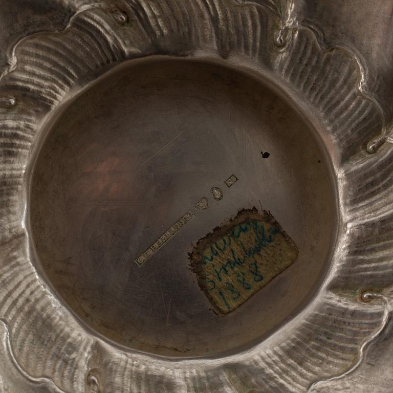 A swedish silver teapot, CG Hallberg, Stockholm 1888.