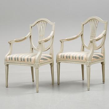 KARMSTOLAR, ett par, gustavianska, 1800-talets början.
