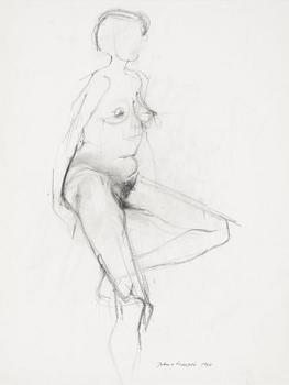 JOHN-E FRANZÉN. Blyertsteckning. Sign John-e Franzén o daterad 1964.