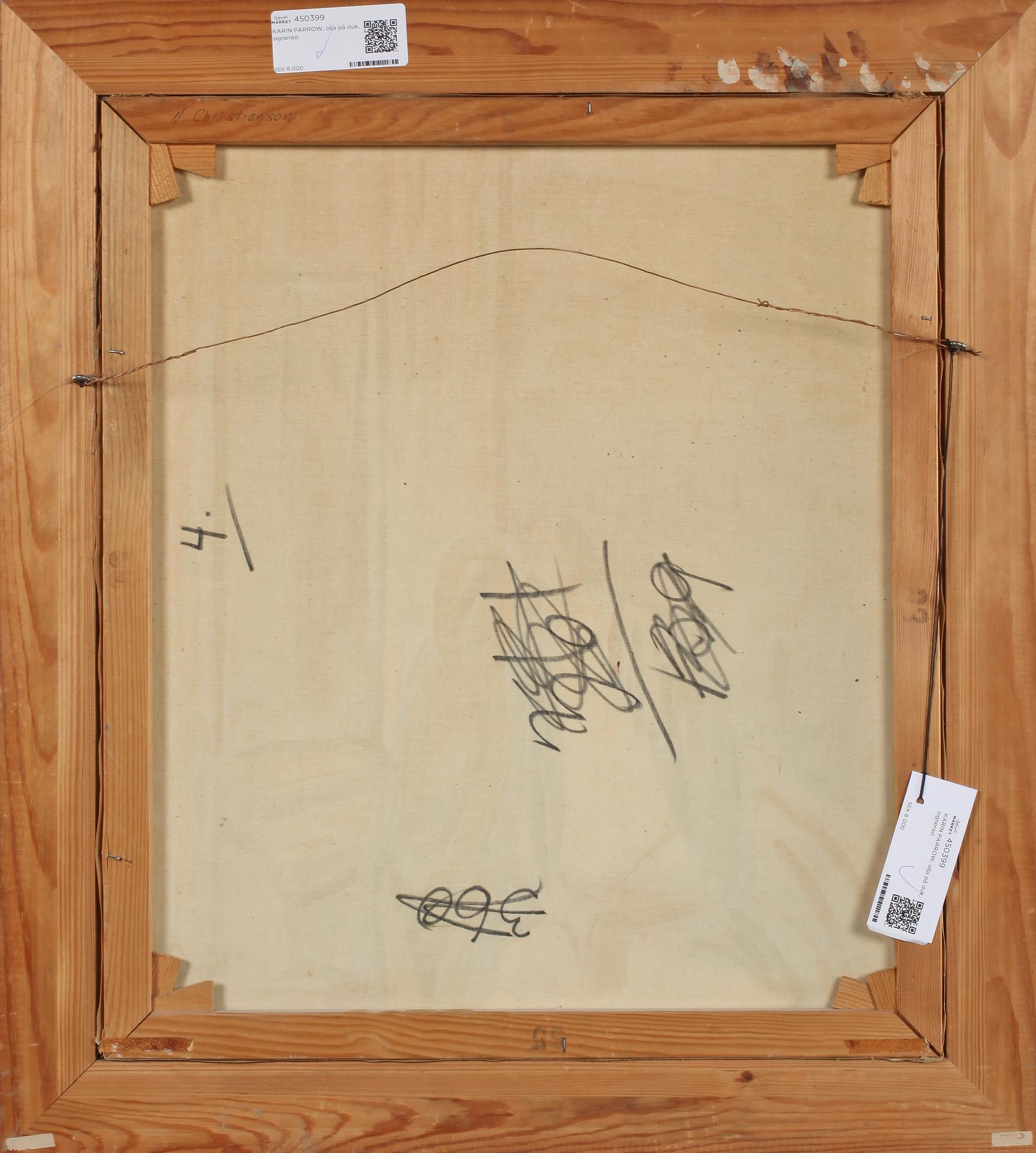 KARIN PARROW, olja på duk, signerad.