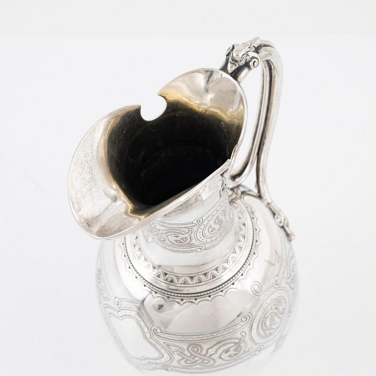 A silver jug, M Christesen Denmark, 1895.