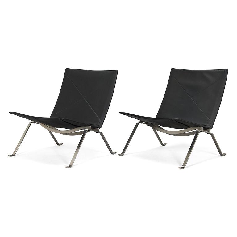 Poul Kjaerholm, a pair of 'PK22' easy chairs for Fritz Hansen, Denmark, dated 2007.