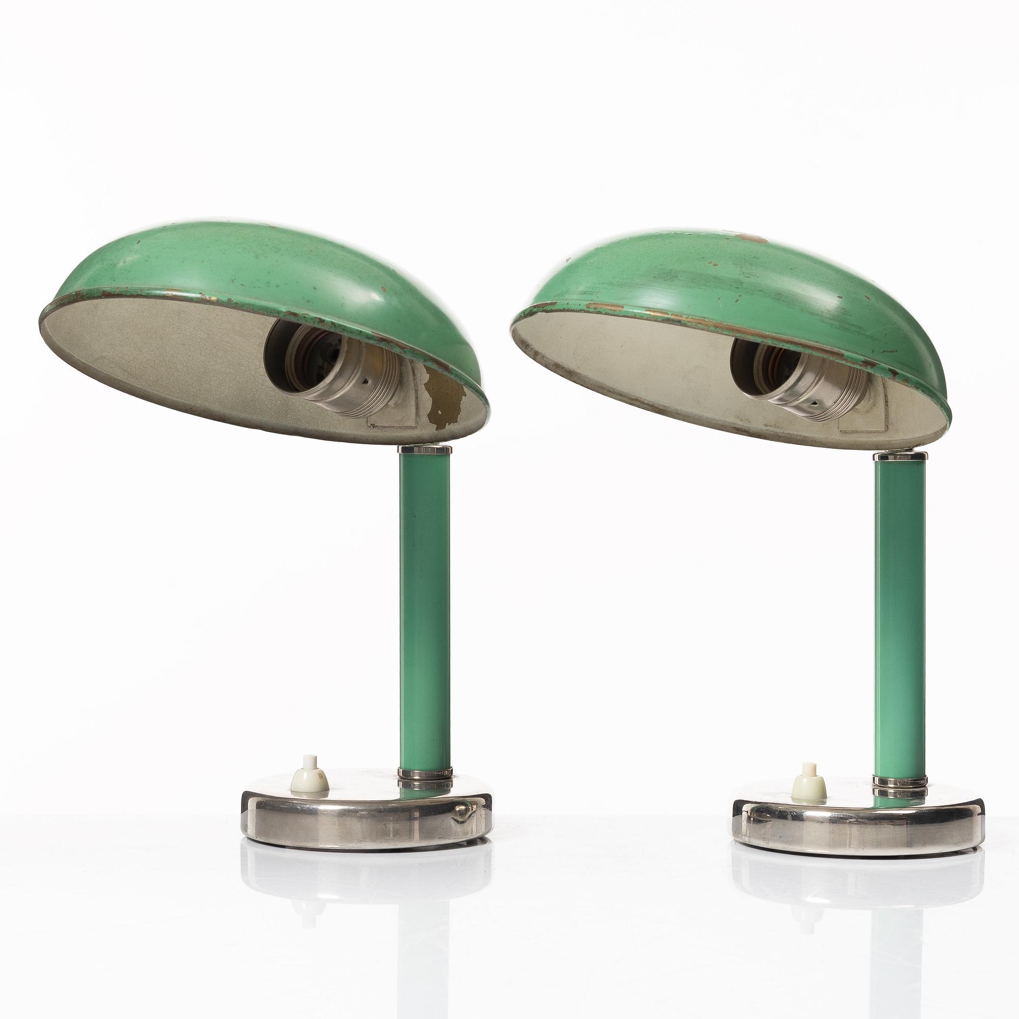 Erik Tidstrand, a pair of table lamps model "29359", Nordiska Kompaniet, 1930s.