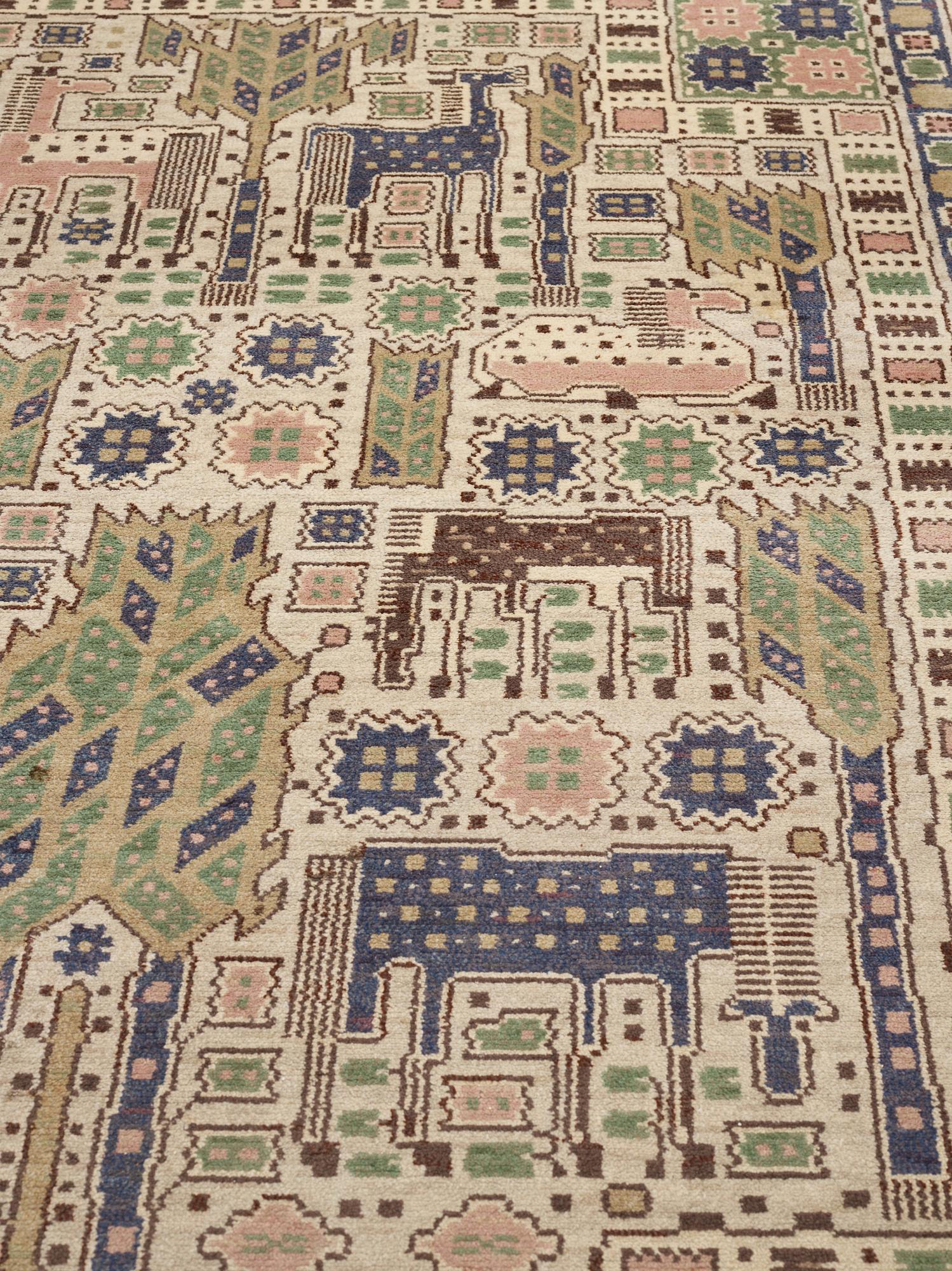 Märta Måås-Fjetterström, A carpet, "Hästhagen", knotted pile, ca 329,5-331,5 x 222,5-224 cm, signed AB MMF.