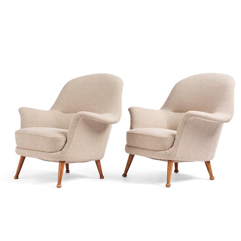 Arne Norell, a pair of "Divina", easy chairs, Westbergs möbler AB, Tranås, Sweden, 1960s.