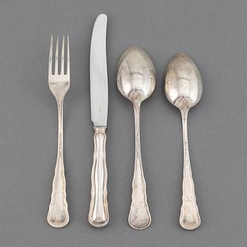 CG Hallberg, 18 pieces silver cutlery, Stockholm, some 1964.