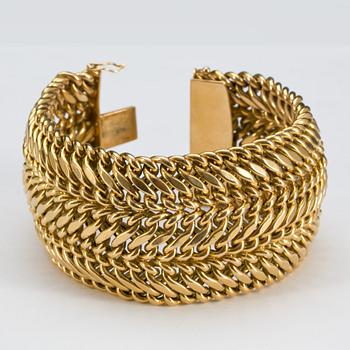 ARMLÄNK, 18k guld. Vikt ca 72 g.