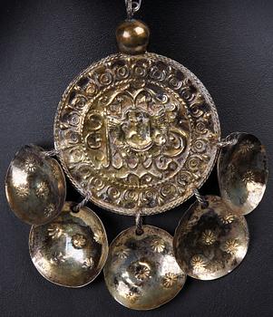 PENNINGKORS, silver, allmoge, Skåne 1800-tal.