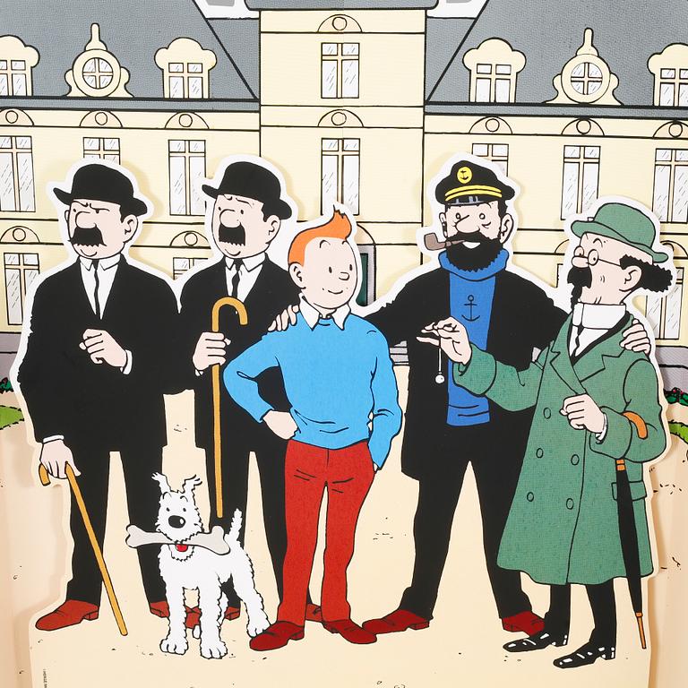 TIN TIN, parti, bl a affischer och figurer, 1900-talets andra hälft.