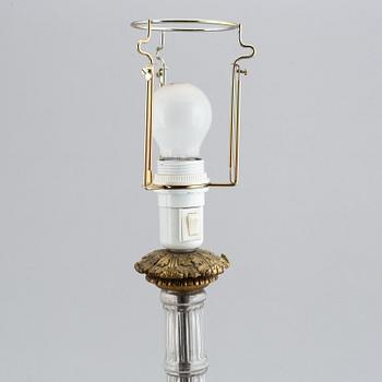 A pair of glass table lamps, probably Russian, second half of the 19th century.