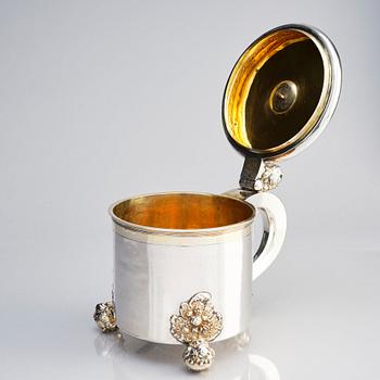 A Swedish Baroque parcel-gilt silver tankard, mark of Friedrich Richter, Stockholm 1698.