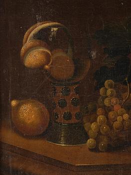Coenraet (Conrad) Roepel, Still life with fruits, plate, and a pitcher.