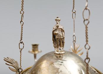 TAKLAMPA, pläter, Ryssland, 1800-/1900-tal. Höjd ca 65 cm.