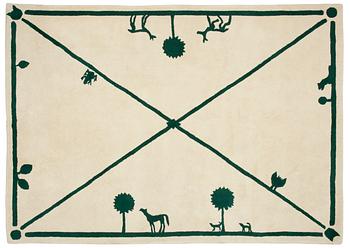 148. CARPET. "La Promenade des Amis". Tufted. 242 x 174,5 cm. Designed by Diego Giacometti.