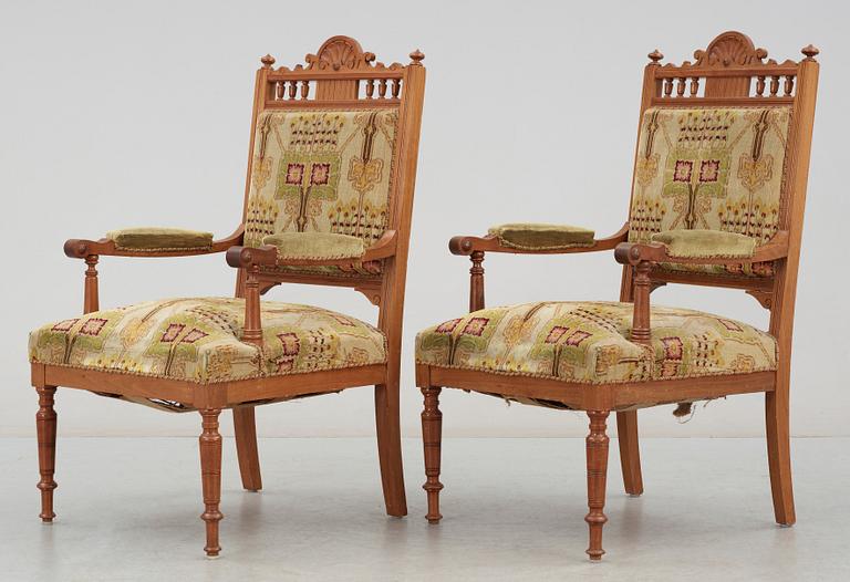 MÖBELGRUPP, 8 delar, nyrenässans, sent 1800-tal.