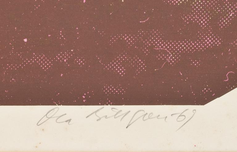 OLA BILLGREN, färgserigrafi, signerad och daterad- 69, provtryck.