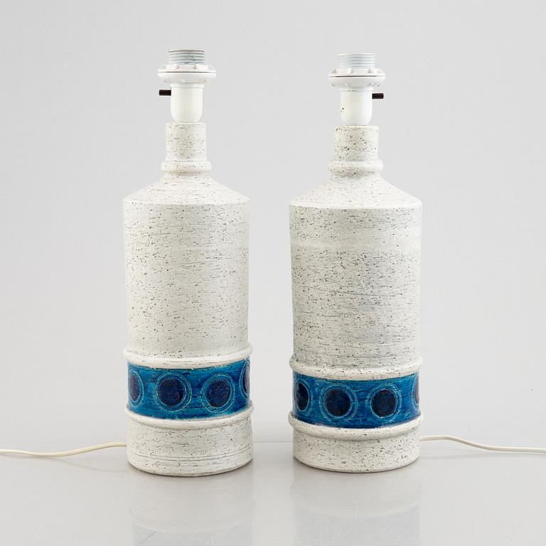 A pair of stoneware table lamps, Bitossi, Italy, 1960's/70's.