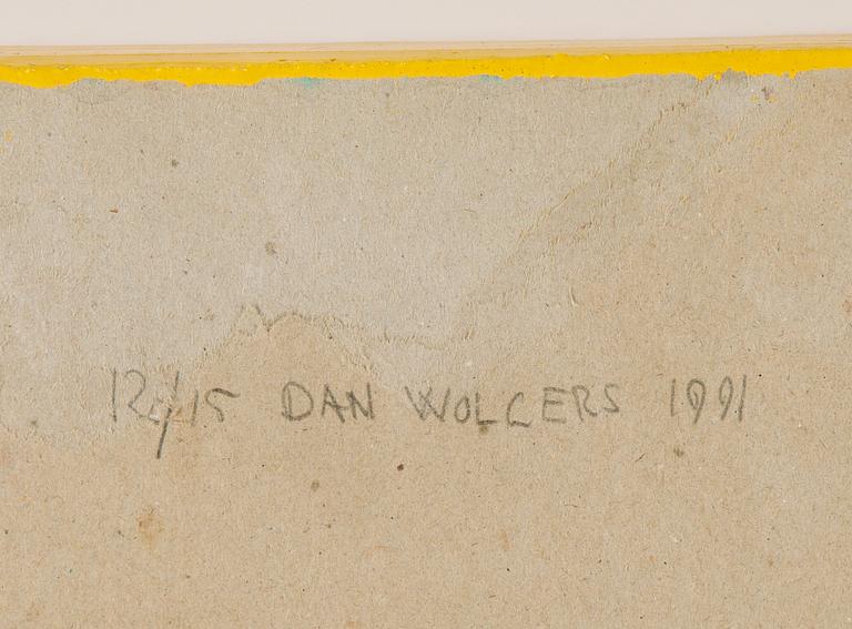 Dan Wolgers, mxed media, signed and dated 1991 and numbered 12/15 on verso.