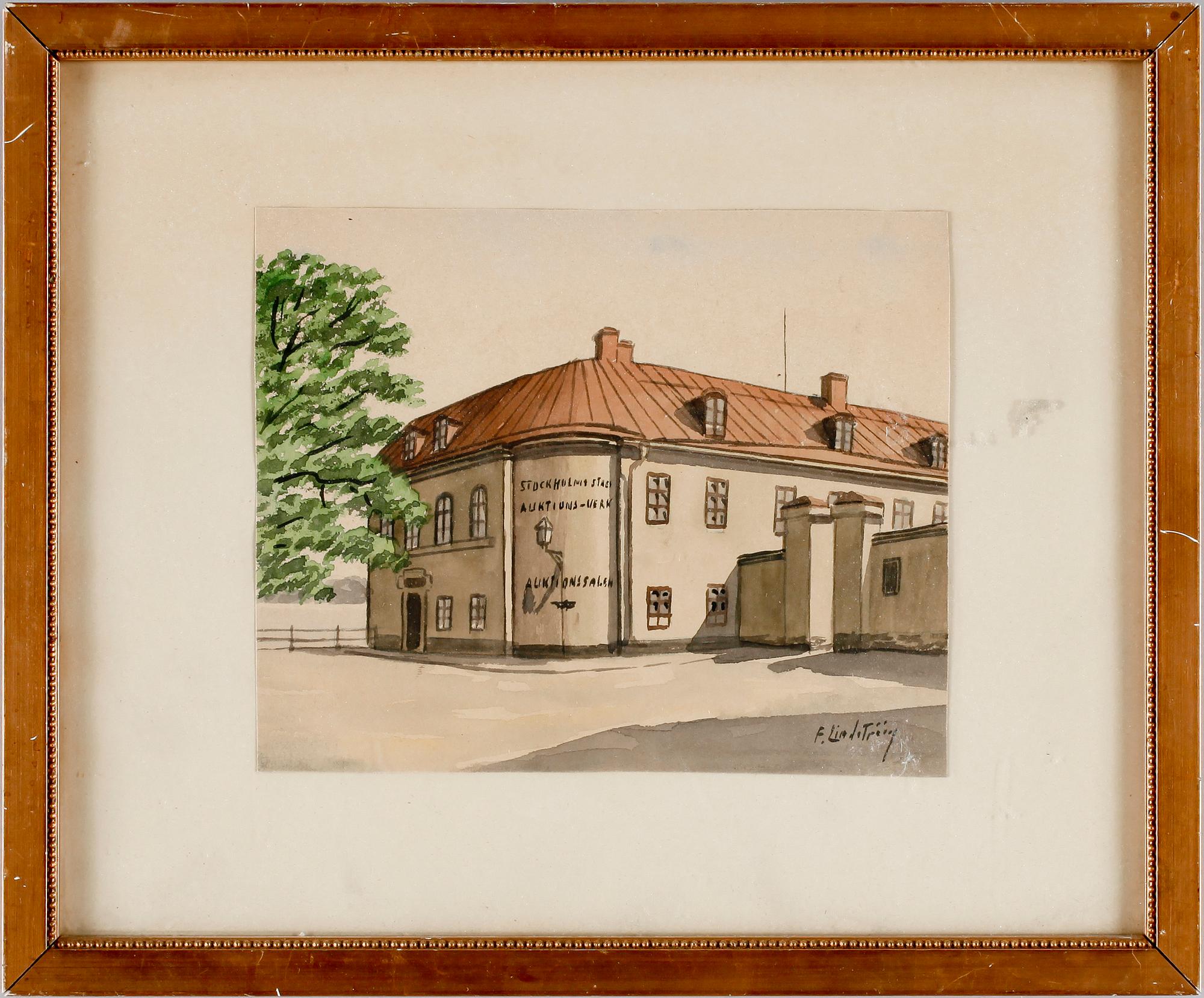 FRANS LINDSTRÖM, akvareller, 4 st, sign. 1900-talets första hälft.