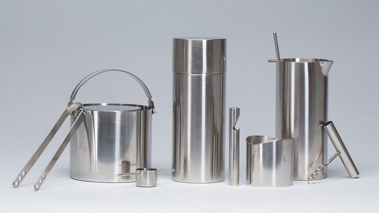 COCKTAILSET, 8 delar, Arne Jacobsen för Stelton, 1900-talets senare del.