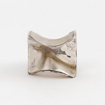 A silver ring by Björn Weckström for Lapponia, Finland, 1975.