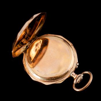 FICKUR, 14 k, guld, tidigt 1900-tal. Total vikt ca 28 g.