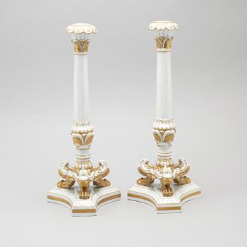 A pair of mid 20th century porcelain candlesticks from Rosenthal.