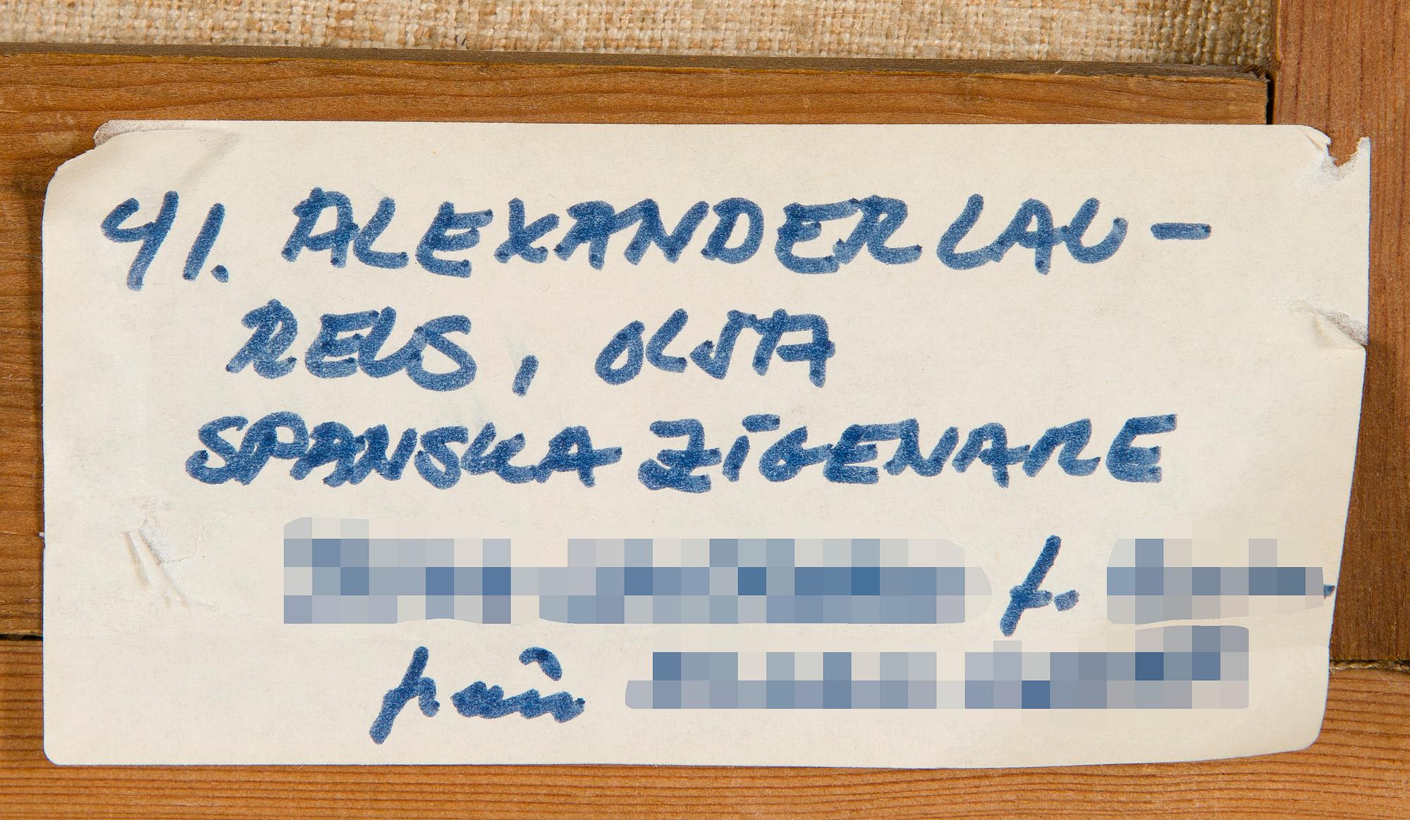 Alexander Lauréus, Etsittyjä rosvoja luolassa.