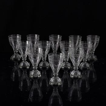 Gerda Strömberg, glasservis, 54 delar, "Säby",   Strömbergshyttan.