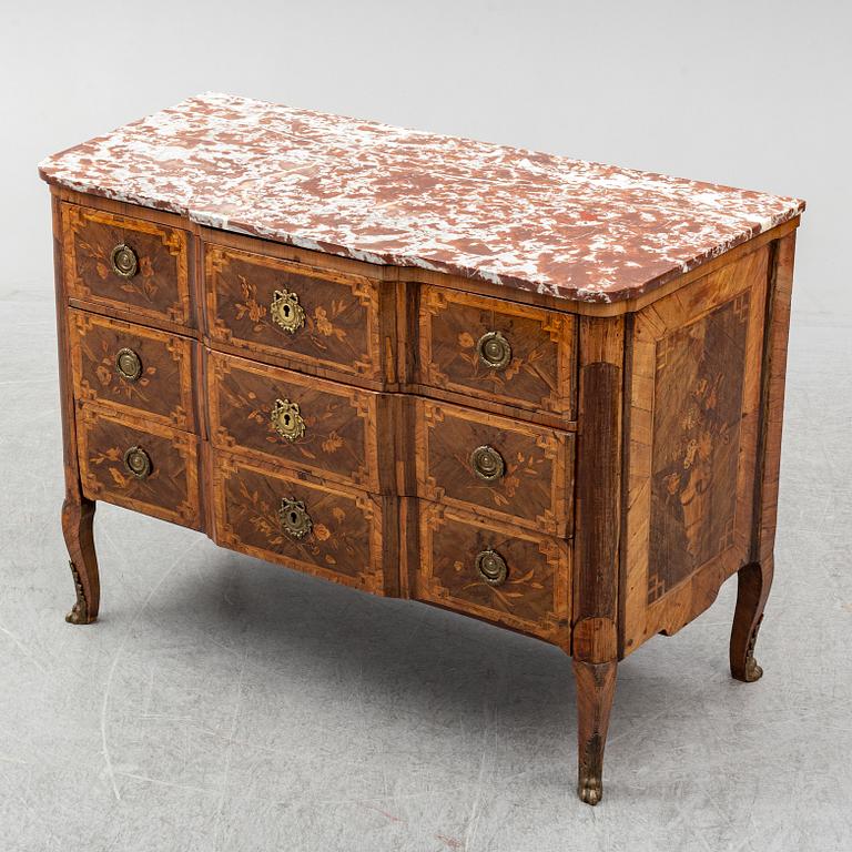 A French chest of drawers, mid 18th Century.