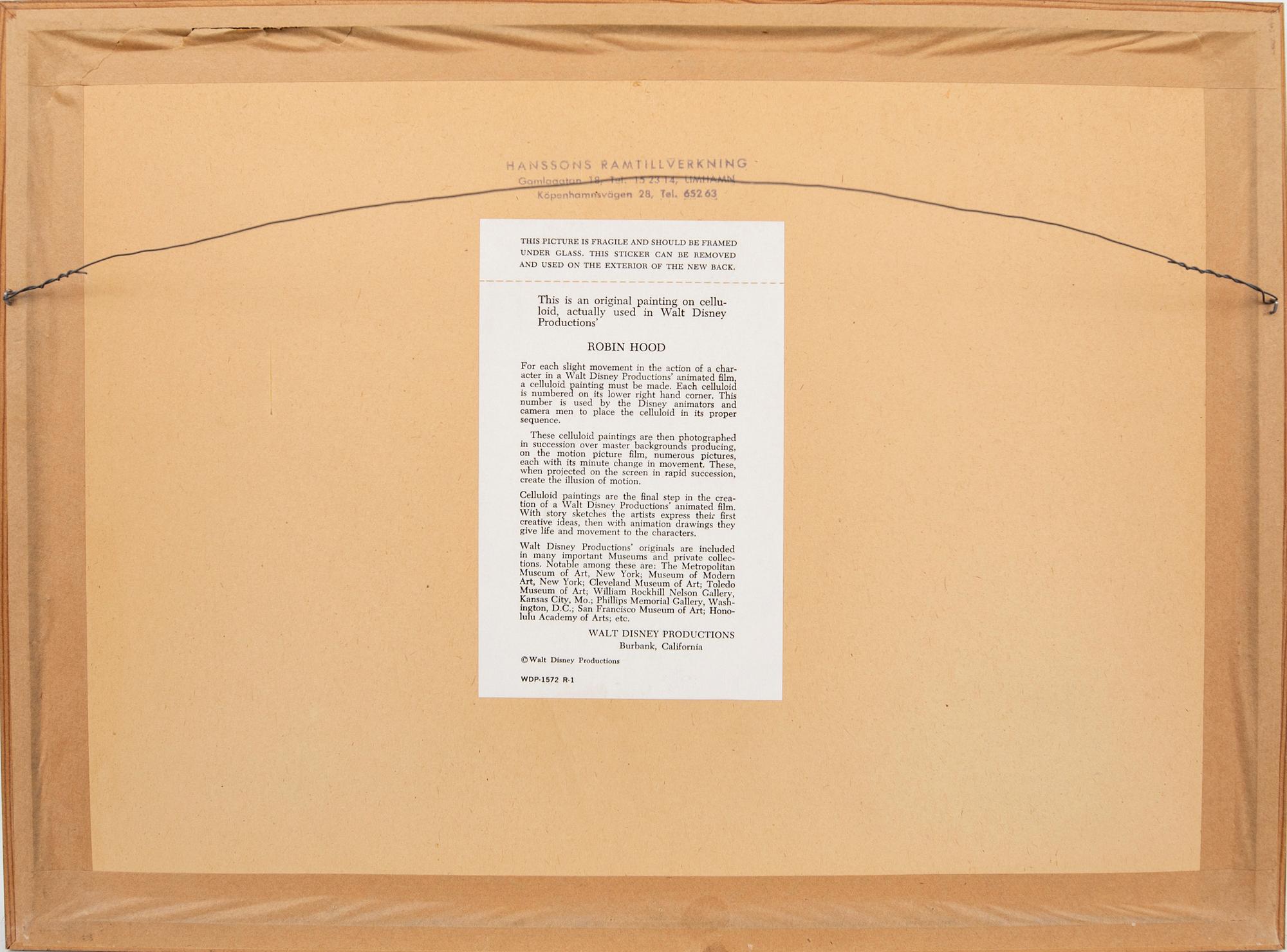 Filmcell från filmen "Robin Hood", Walt Disney.