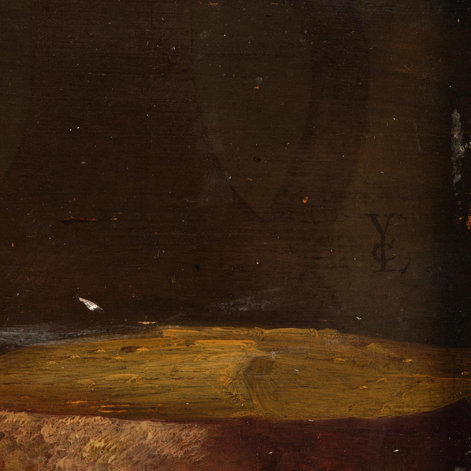 Vincent Laurensz. van der Vinne, Still life with fish, ham, bread, cherries, and glass.