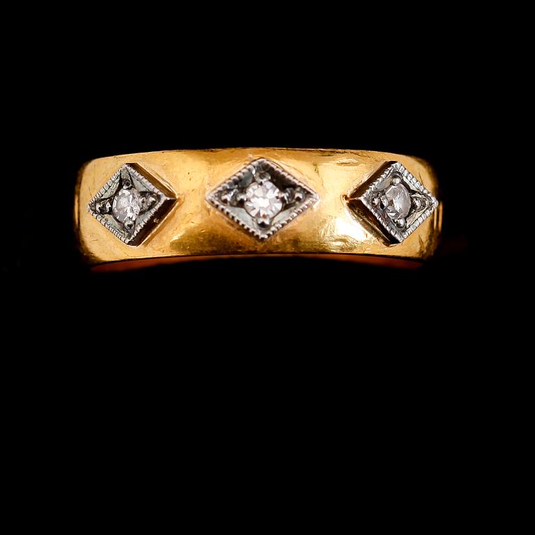 RINGAR, 4 st, bla 18 samt 23K guld, bla diamanter, opal och ametist.