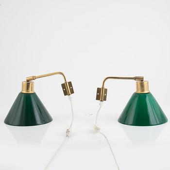 Wall lamps, a pair, model 8182, Falkenbergs Belysning, 1950s.